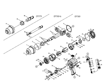 Figure 0 Diagram and Parts List for CP7769-6  Chicago Pneumatic Wrench